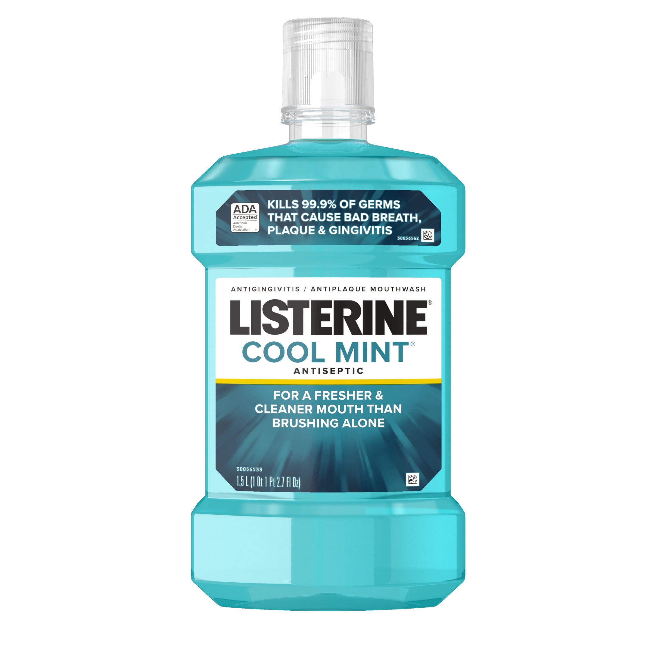 Cool Mint Antiseptic Mouthwash/Mouth Rinse for Bad Breath & Plaque, 1.5 L